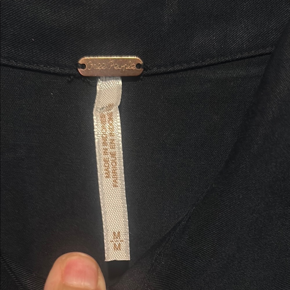 Free People Navy Shirt with Gold Accents - Picture 3 of 9